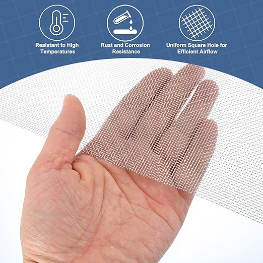 uxcell 16 Mesh 118" x 10" Woven Wire Mesh, 316 Stainless Steel Air Vent Filter Screen, Window Screen Mesh for DIY Projects Vents Cover Filtration Animals Fence