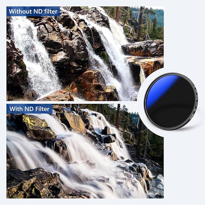 NEEWER 72mm Variable ND Filter ND2-ND400 (1-9 Stops), Neutral Density Filter, Multiple Coatings, Water and Scratch Resistant