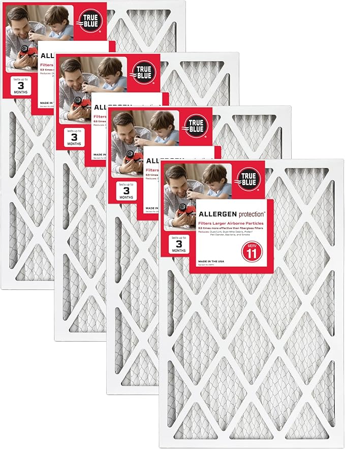 True Blue Allergen 16x20x1 Air Filter , MERV 11, 4 Count (Pack of 1)