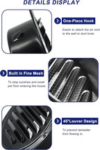 6 Inch Round Air Vent Cover,LouanXpert Stainless Steel Black Soffit Vent Cover Louvered Grille Wall Vent with Built-in Fine Mesh for Garage,House, Flat, Garage (150mm - 2PCS)