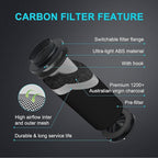iPower 4 Inch 195 CFM Inline Fan Ventilation Exhaust Blower, Air Carbon Filter with Hook, 8 Feet Flexible Ducting, Rope Hanger, for Grow Tent Ventilation