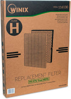 Genuine Winix 116130 Replacement Filter H for 5500-2 Air Purifier , 16.25"L x 12.5"W x 1.5"Th, White