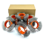 10PCS, Abrasive Carbon Steel Belt/Replacement Coarse Wire Wheel/Rust Removal/Metal Blaster Clearing/Bristle blasting for Efficient Surface Preparation (0.7mm Carbon Spring Steel, A Box with Ten Belts)