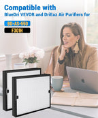 2 Pack F301H HEPA Filter Replacement Compatible with BluDri, Mounto Air Scrubber Filters, also fits Dri-Eaz and VEVOR Air Purifier, Part 500cfm HEPA500, F301H and AS-550, H13 Filter of 16 x 19 x 2