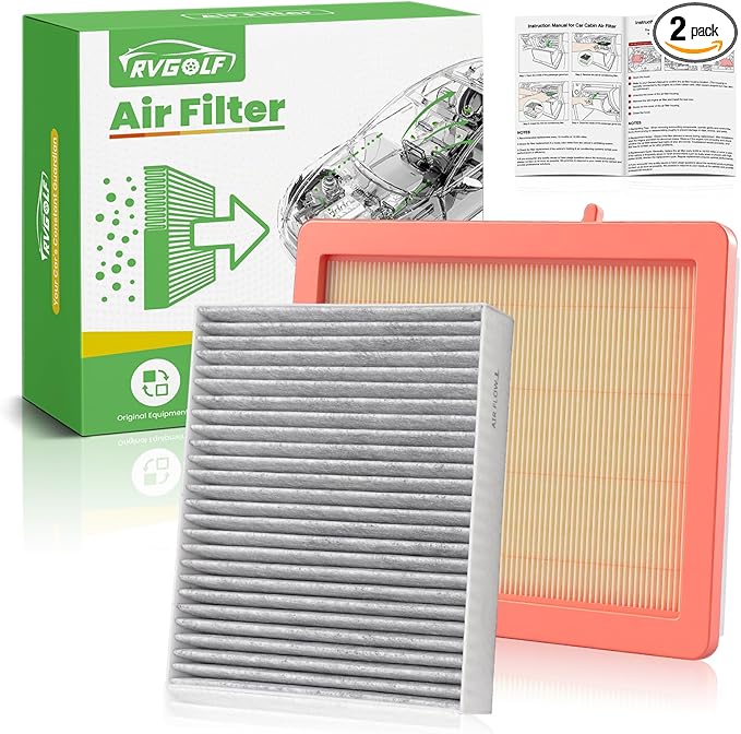 Engine+Cabin Air Filters Set Fit for Chevrolet Chevy Equinox 2018-2025 2026, GMC Terrain 2018-2025 2026 Engine Filter Replace AC Air Filter for My Car Automotive Accessories# CA12260 CF11966