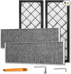 (4 Pack) HEPA Carbon Air Filter Kit Compatible with Tesla Model Y, Carbin Air Conditional Replacement with External Intake Activated Carbon 2020-2024/2025/2026 Juniper Accessories