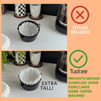 Tupkee 12-Cup Large Coffee Filters - 9.75” x 4.25” - 500 Count - Tall Walled to Prevent Ground Overflow - Compatible with Bunn 12 Cup Commercial Coffee Maker & Large Home Machines - Made in the USA