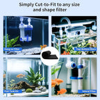 Aquarium Carbon Pad -Premium Cut to Fit Carbon Infused Filter Pad Media for Crystal Clear Fish Tank and Ponds (10.5x72in)