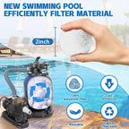 QwayHome 4.6 lbs Pool Filter Balls, Reusable Filter Sand Balls for Above Ground Pool Sand Pump, Pool Filter Sand Alternative, Eco-Friendly Fiber Filter Balls, Replace 165 lbs Filter Sand, White