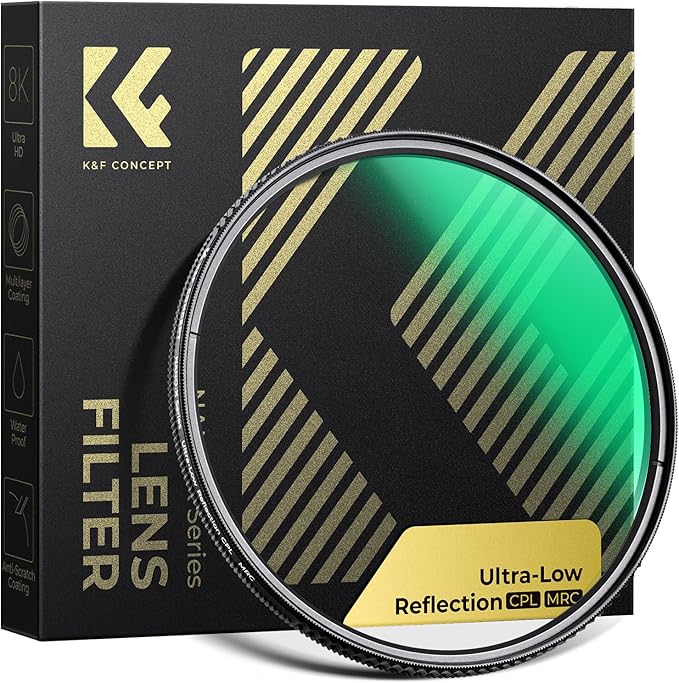 K&F CONCEPT 52mm Ultra-Low Reflectivity Circular Polarizers Filter 28 Multi-Layer Coatings Ultra-Slim High Definition Polarizing Camera Lens Filter (Nano-X Series)