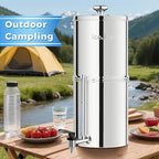 IceJoy Ultra-Filtration Gravity Water Filter System, Stainless Steel Countertop Purifier, NSF/ANSI 42 Certified, 2.25G Carbon Block