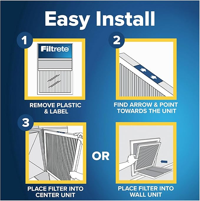 Filtrete 20x25x1 AC Furnace Air Filter, MERV 11, MPR 1000, Micro Allergen Defense, 3-Month Pleated 1-Inch Electrostatic Air Cleaning Filter, 6 Pack (Actual Size 19.69 x 24.69 x 0.81 in)