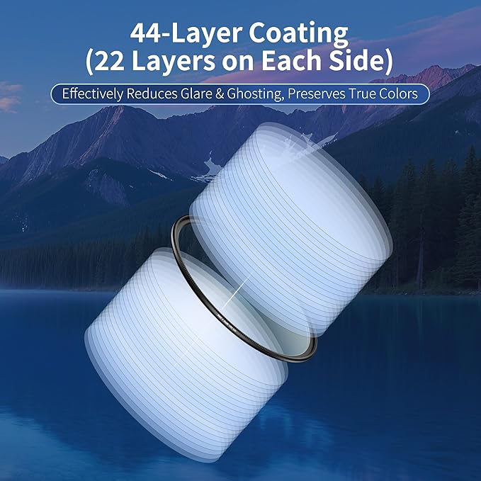JJC 49mm Ultra Low Reflectivity UV Lens Protection Filter with 44 Multi-Coated, Waterproof Oil-Proof Scratch Resistant HD Camera Lens Filter