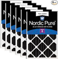 Nordic Pure 16x20x4 (Actual Size: 15 1/2 x 19 1/2 x 3 5/8) Pure Carbon Pleated Odor Reduction Merv 8 Furnace Filters 6 Pack