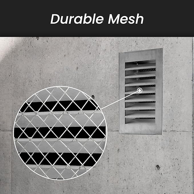 Repa Market 8" x 8" Inch (Inner Dimensions) Galvanized Steel White Soffit Air Vent Cover - Louvered Square Gable Vent with Mesh Screen - Exhaust/Intake Ventilation Grill - Outdoor Metal Duct Grate