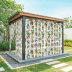 Summer Cactus Outdoor Curtains for Patio Cactus Tropical Plant Wooden Waterproof Outside Curtains with Grommet Top Weatherproof Curtain for Cabana Pergola Gazebo, 1 Panel, 54" W x 84" L