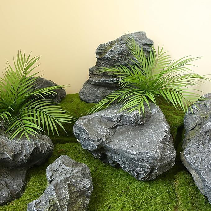 Versatile Miniature Stone Scenery 50pcs Set for Fairy Garden Aquarium and Model Train Miniatures