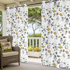 Cartoon Space Outdoor Curtains for Patio Astronauts Spacecraft Rockets Waterproof Outside Curtains with Grommet Top Weatherproof Curtain for Cabana Pergola Gazebo, 2 Pack, 54" W x 95" L