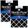 Nordic Pure 16x20x1 (Actual Size: 15 1/2 x 19 1/2 x 3/4) Pure Carbon Pleated Odor Reduction Furnace Air Filters 2 Pack