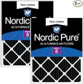 Nordic Pure 16x16x1 (Actual Size: 15 3/4 x 15 3/4 x 3/4) Pure Carbon Pleated Odor Reduction Furnace Air Filters 2 Pack