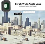 Haoge Magnetic 0.75X Wide Angle Lens for DJI Osmo Pocket 3,Expanded FOV of 108°, Dual-Sided Anti-Reflective Coating Lens with Screen Protector