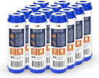 Aquaboon 5 Micron 10 x 2.5 Granular Activated Carbon Water Filter Cartridge GAC Water Filter Replacement Compatible with AP117, GAC-10, GAC1, 12 Pack