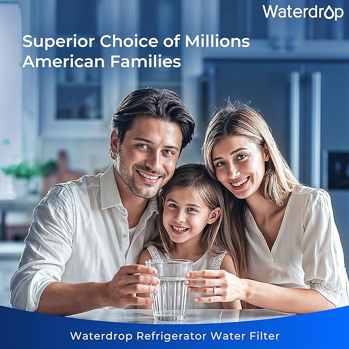 Waterdrop Plus DA29-00020B 𝐍𝐒𝐅 𝟒𝟎𝟏 𝐂𝐞𝐫𝐭𝐢𝐟𝐢𝐞𝐝 Refrigerator Water Filter, Replacement for Samsung® Water Filter DA29-00020B, HAF-CIN, HDX FMS-2, RF28HMEDBSR, 2 Filters (Package May Vary)