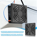 PATIKIL 120mm Fan Filter Grill, 6 Pcs Plastic Ventilation Dustproof Grill Cover Cooling Ventilator with Screws for Industry Workshop Computer Case Refrigerators Air Conditioning, Black