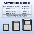 HPA300 HEPA Air Purifier Filter R Replacement for Honeywell Air Purifier HPA 100/200/300 and 5000 Series, 3 Pack True HEPA Filter Compatible with Honeywell R Filter (HRF-R3 & HRF-R2 & HRF-R1)