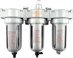 1/2" NPT MID FLOW 3 Stages Filter Coalescing Desiccant Dryer System For Compressed Air Lines, Poly Bowls, Great For Paint Spray And Plasma Cutter (AUTO DRAIN)
