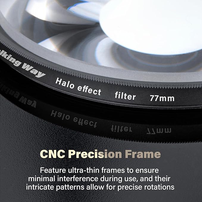Walking Way 67MM Whirlpool Camera Effects Filter, Tunnel Vision Spiral Halo Prism Lens Filter with Vortex and Circular Halo Frame Effect for Camera Lens