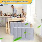 KEEPOW 8 Pack Activated Charcoal Odor Absorber Filter Refills for iTouchless Trash Cans, Trash Can Odor deodorizer-Charcoal Odor Absorbing Bags, Each 4-Pack Fits an 8-gallon or Larger Trash Can
