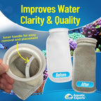 Aquatic Experts 7 Inch Filter Sock - 100 Micron Felt Filter Sock, Filter Socks for Saltwater Aquarium, Fish Tank Sump Filter Sock, Freshwater Aquarium Socks, Reef Filter Sock, (7"x16", 4 Pack)