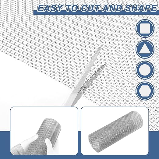 uxcell 10 Mesh 118" x 10" Woven Wire Mesh, 316 Stainless Steel Air Vent Filter Screen, Window Screen Mesh for DIY Projects Vents Cover Filtration Animals Fence
