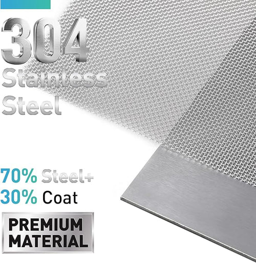 304 Stainless Steel Mesh Window Screen Roll,47IN x 10FT Silver Metal Window Screen Replacement,Window Screen Mesh for Window,Door,Patio,Pet,Vent,Filter,Porch,Cage and DIY Project (22 Mesh)