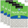 Nordic Pure 18x18x1 (Actual Size: 17 3/4 x 17 3/4 x 3/4) Pleated Air Filters MERV 13 Plus Carbon 4 Pack