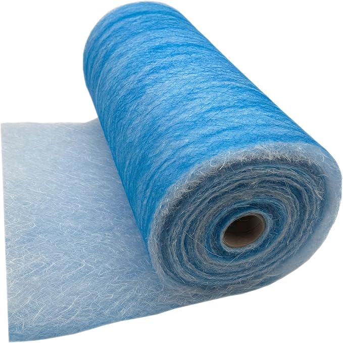 Paint Booth Exhaust Fiberglass Filter Roll, Blue/White Paint Arrestor for Spray Booth (24" x 100ft)