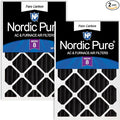 Nordic Pure 20x20x4 (19 1/2 x 19 1/2 x 3 5/8) Pure Carbon Pleated Odor Reduction Merv 8 Furnace Filters 2 Pack