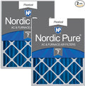 Nordic Pure 16x20x4 (Actual Size: 15 1/2 x 19 1/2 x 3 5/8) Pleated MERV 7 Air Filters 2 Pack