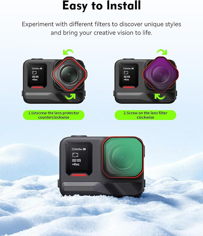 Black Mist 1/4 Filter for Insta360 Ace Pro2, Cinematic Diffusion Filter, Softens Highlights & Skin Blemishes, Creates Dreamy Halation and Film-Like Looks