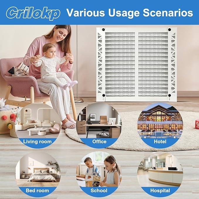 2 Pack 413 Replacement Filter Compatible with AprilAire Whole House Air Purifiers Model 1410, 1610, 2410, 2416, 3410, 4400, Size:16x25x4(15.5" x 27.36" x 3.77") MERV 13 Pleated HVAC AC Furnace Filter