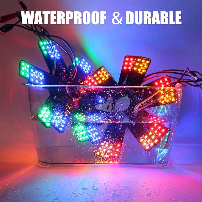 2PCS Air Cleaner LED Light 5" Truck Decorative Hex Style Air Filter Lamp for Peterbilt, Kenworth, Trailers, RVs', Campers Support IP67 12-24V Sold Individually(Blue)
