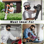 BASE CAMP Upgrade M Plus Dust Mask 2 Pack, Breathable Reusable Dust Face Mask with 6 Activated Carbon Filters for Woodworking Construction Mowing Grinding