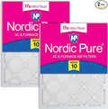 Nordic Pure 16x30x1 (Actual Size: 15 3/4 x 29 11/16 x 3/4) Tru Mini Pleat MERV 10 AC Furnace Air Filters – 2.5X More Media for Longer-Lasting, High-Efficiency Filtration - 2 Pack