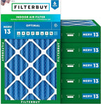 Filterbuy 12x24x4 Air Filter MERV 13 Optimal Smoke & Allergy Defense (6-Pack), Electrostatic Pleated HVAC AC Furnace Filters Replacement, Made in USA (Actual Size: 11.50 x 23.38 x 3.63)