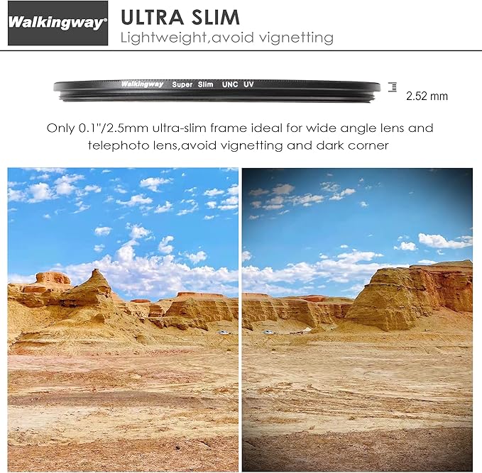 Walking Way 49mm MC UV Filter 32 Layer Multi Coating Ultraviolet UNC UV Filter MRC Nano Coated Camera Lens Filter for Canon Nikon Sony DSLR (49MM)