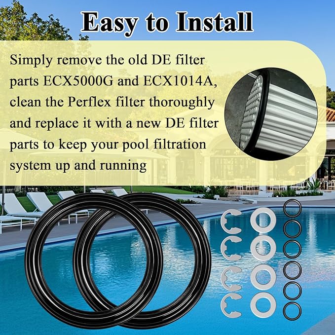 2 Pcs Diaphragm Gasket, Fits Hayward Perflex DECX5000G,EC40AC,EC50,EC50C,EC50A,EC50AC Series Extended DE Filter,W/ECX1014A Bump Shaft Kit ECX1011 ECX9611246 ECX1014,Part NO. HAY-051-1507,EC-50C,EC-40C