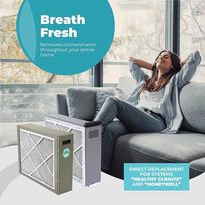 Lennox X6672 16x25x5 Furnace Filter, Lennox Healthy Climate Carbon Clean Merv 16 Home HVAC Air filter, 5 Pack with Cleaning Cloth