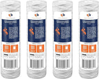 Aquaboon Whole House 5 Micron 10 x 2.5 String Wound Sediment Water Filter Cartridge Replacement Compatible with Well Water Filter WHKF-WHSW, 4-Pack