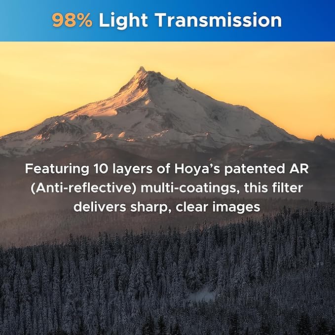Hoya NXT Plus 43mm UV Filter — Schott B270 Clear Glass with 10-Layer HMC Multi-Coating for 98% Light Transmission, Waterproof Top-Coat, Aluminum Frame - Camera Lens Filter for Sharp, Clear Images